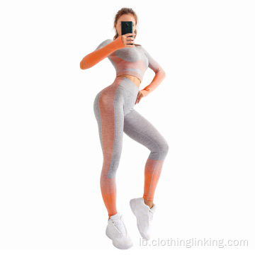 Nahtlose Yoga set bescheiden Workout Kleeder